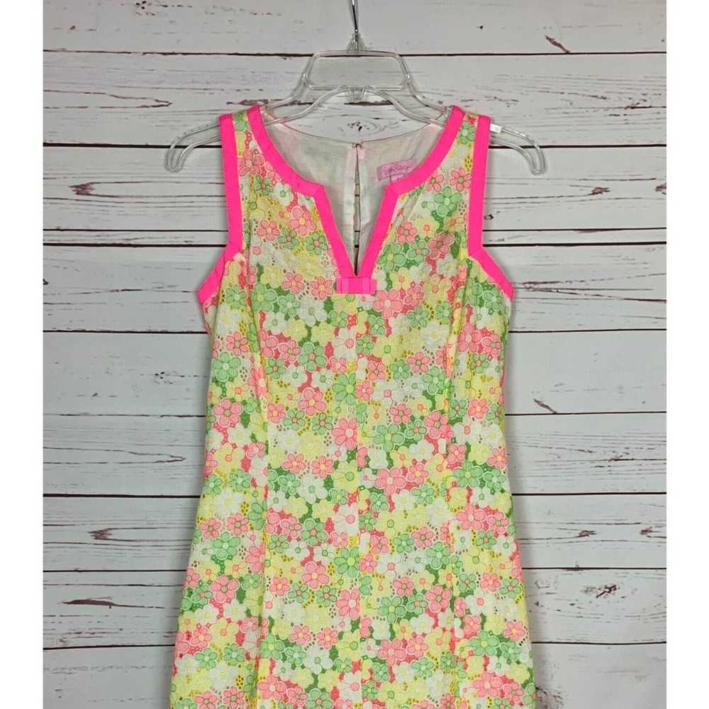 Lilly Pulitzer Women's Size 2 Pink Floral Eyelet … - image 2