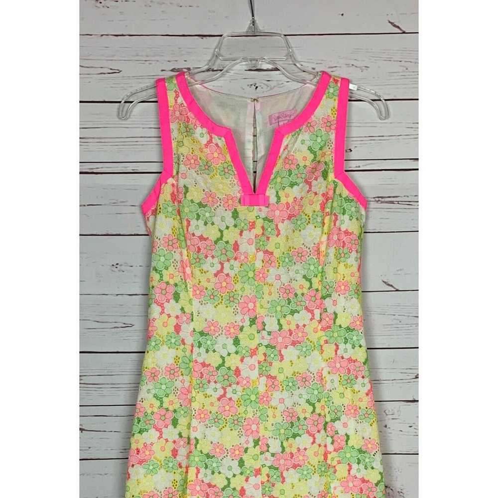 Lilly Pulitzer Women's Size 2 Pink Floral Eyelet … - image 3