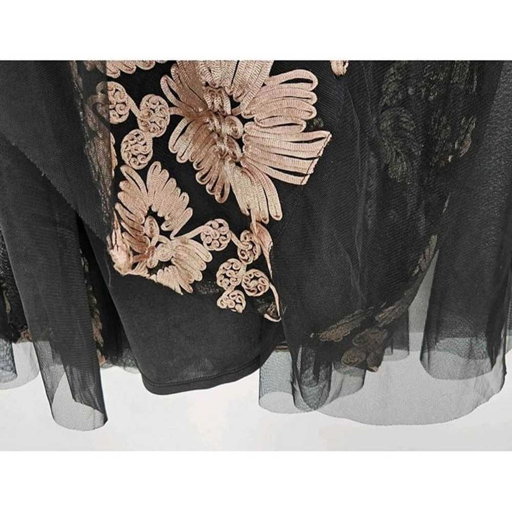 Alex Evenings Dress Black Tan Embossed Floral w/S… - image 4