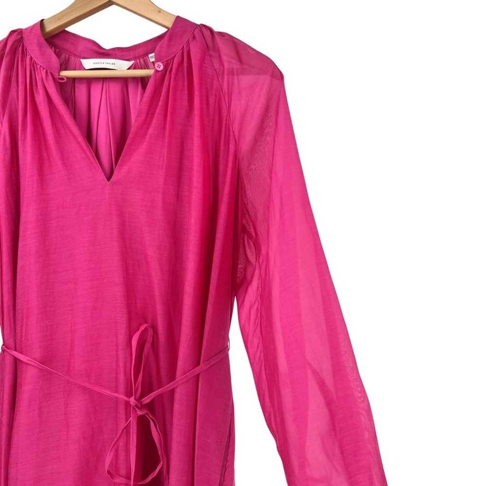 Rebecca Taylor Silk Blend Long Sleeve Shirt Dress… - image 6