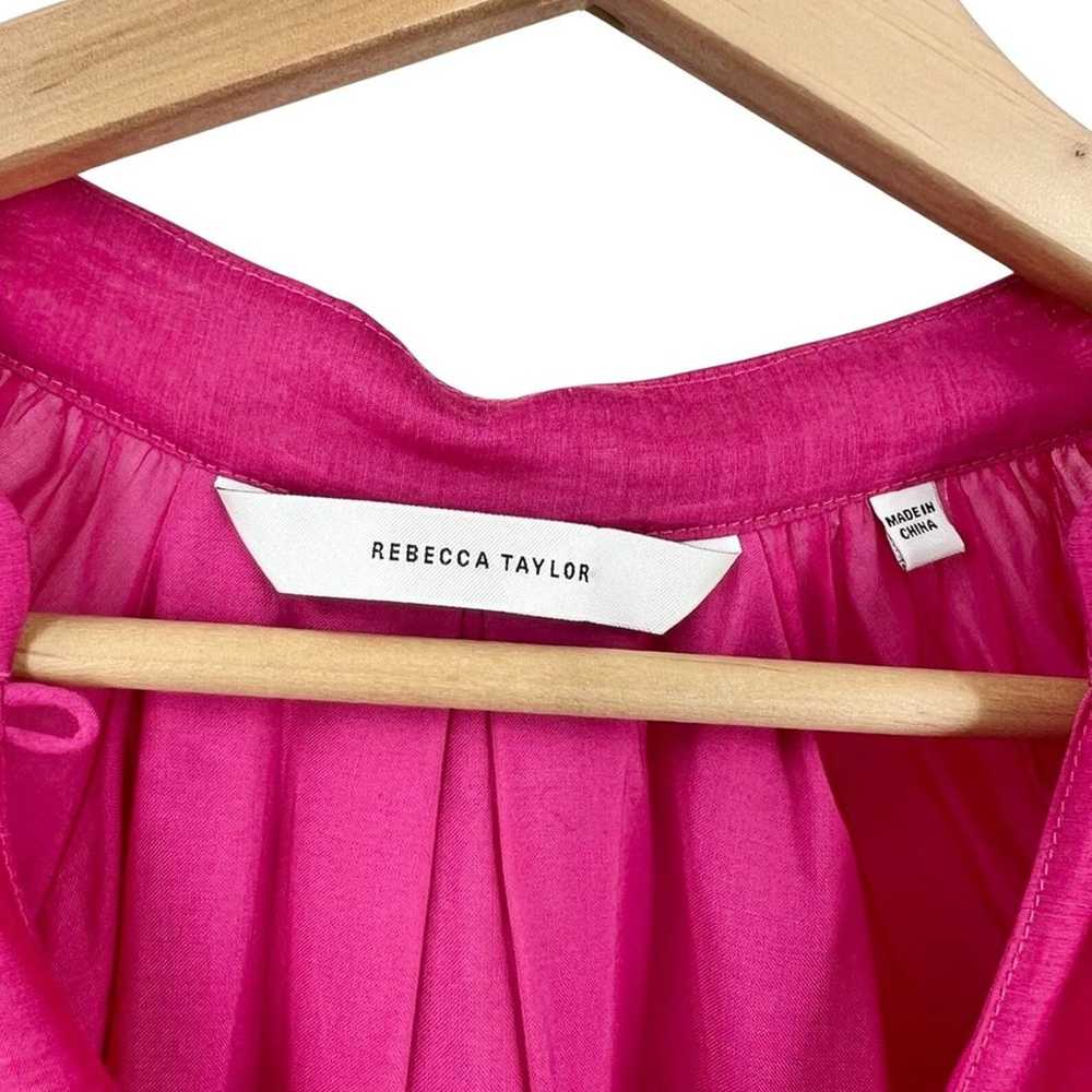 Rebecca Taylor Silk Blend Long Sleeve Shirt Dress… - image 8