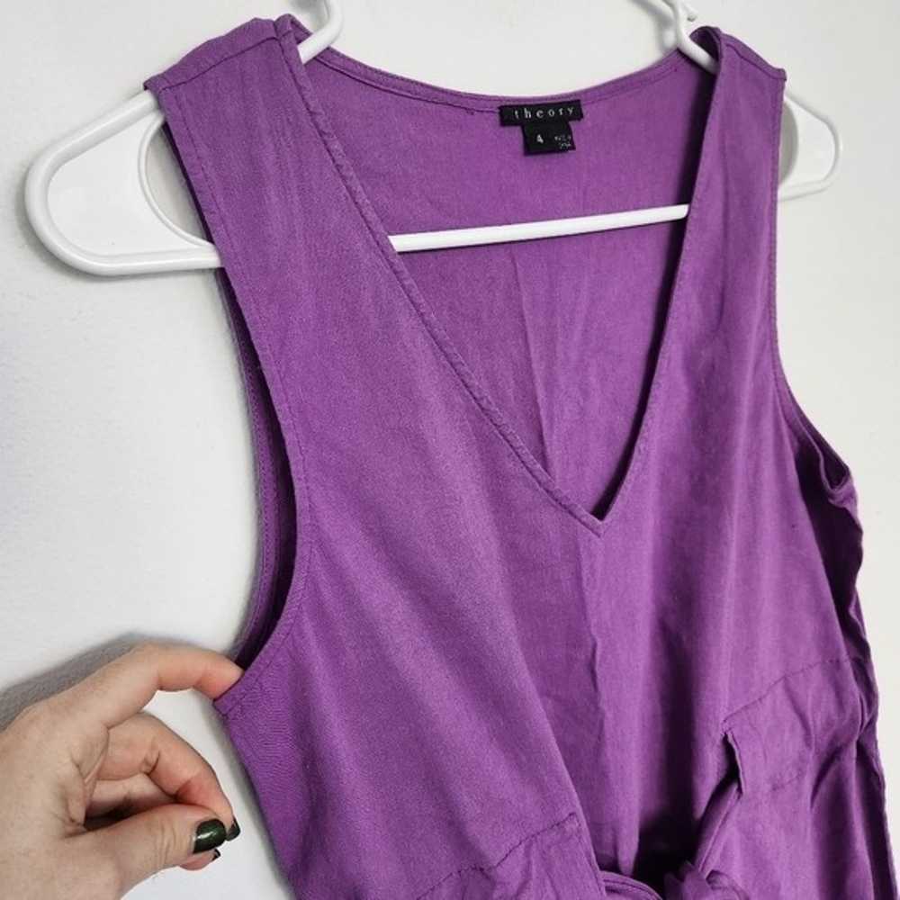 Theory Linen Blend Purple Lightweight Mini Dress 4 - image 3