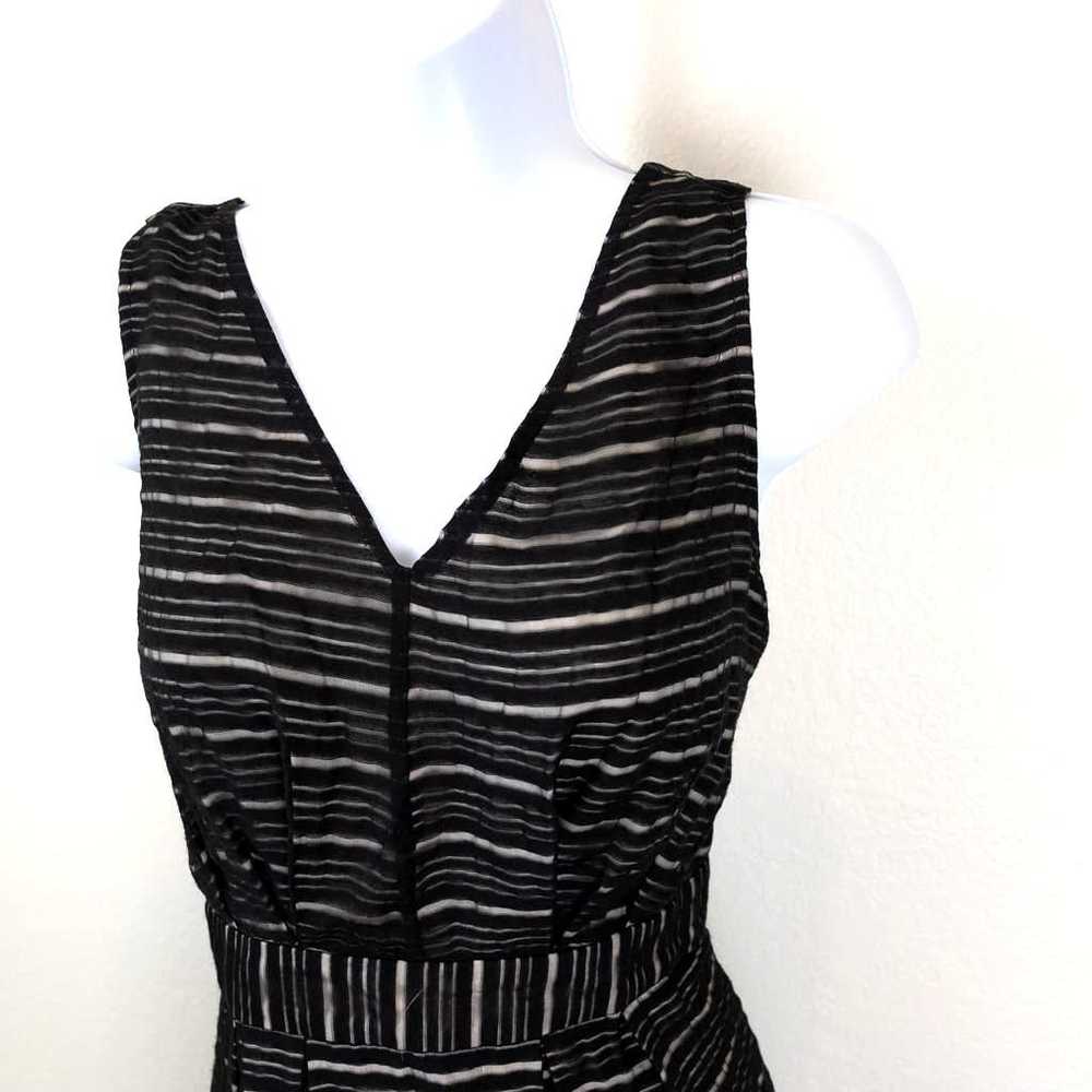 BCBGeneration Black White Striped Fit Flare Dress… - image 2