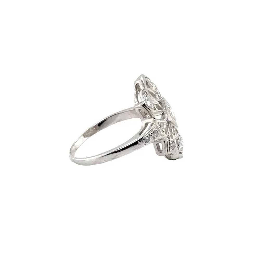 Art Deco Diamond Filigree 14 Karat White Gold Coc… - image 6