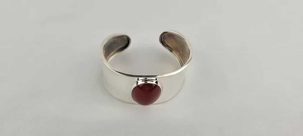 Sterling Silver Carnelian Cuff - image 2