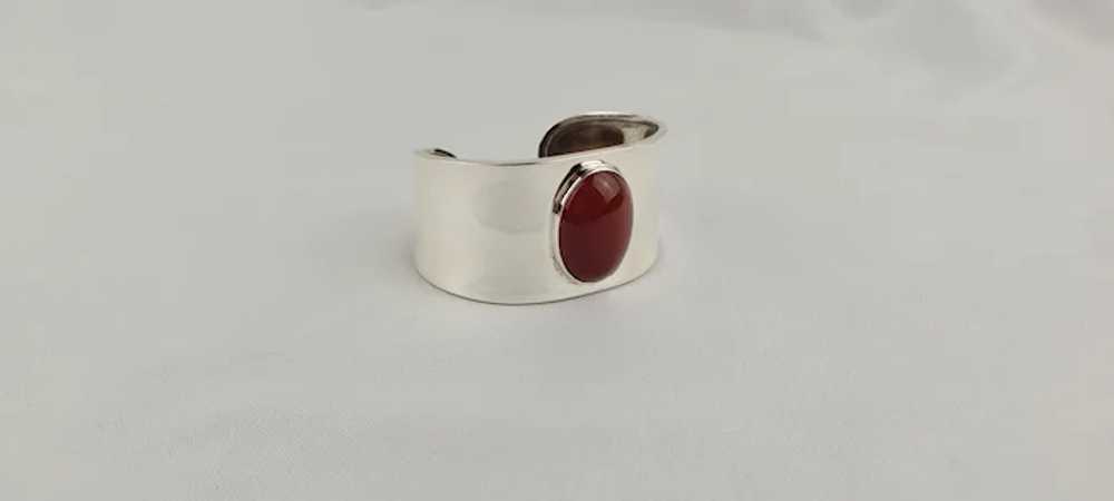 Sterling Silver Carnelian Cuff - image 3