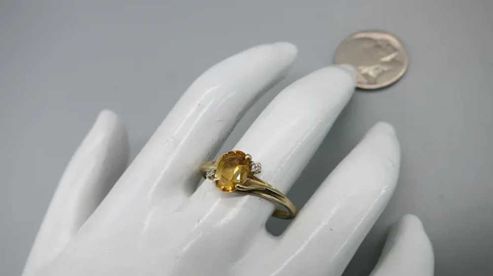 VINTAGE   Yellow Gold 10k   Yellow Topaz   Size  … - image 10