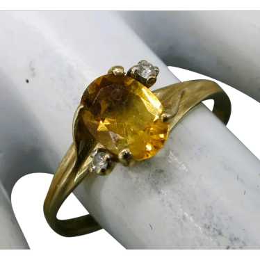 VINTAGE   Yellow Gold 10k   Yellow Topaz   Size  … - image 1