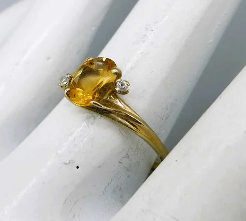 VINTAGE   Yellow Gold 10k   Yellow Topaz   Size  … - image 2