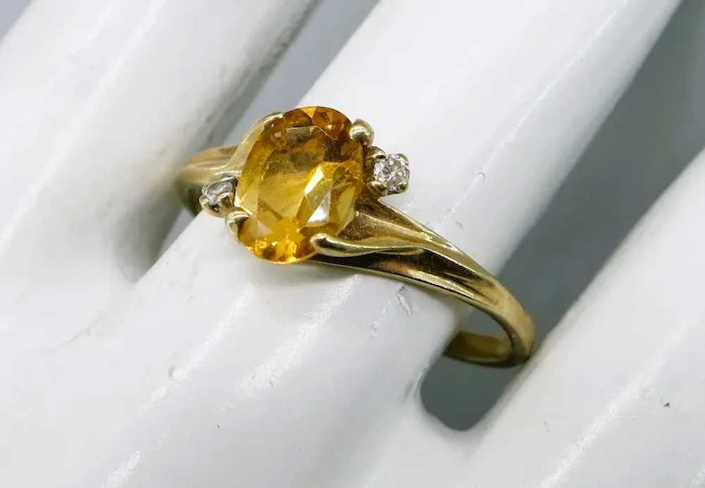 VINTAGE   Yellow Gold 10k   Yellow Topaz   Size  … - image 3