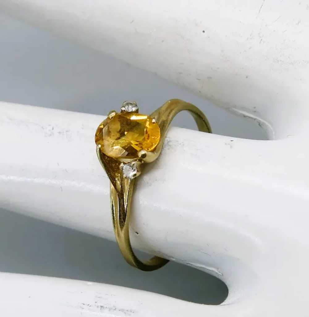 VINTAGE   Yellow Gold 10k   Yellow Topaz   Size  … - image 5