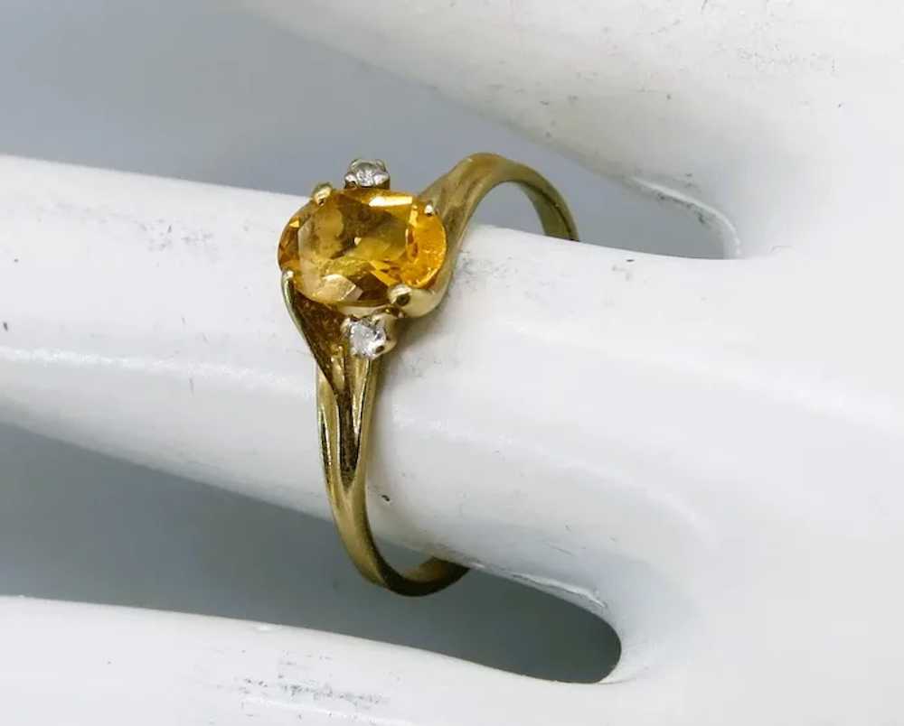 VINTAGE   Yellow Gold 10k   Yellow Topaz   Size  … - image 6