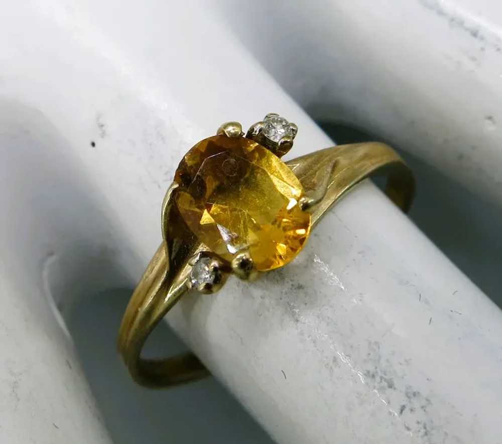 VINTAGE   Yellow Gold 10k   Yellow Topaz   Size  … - image 7