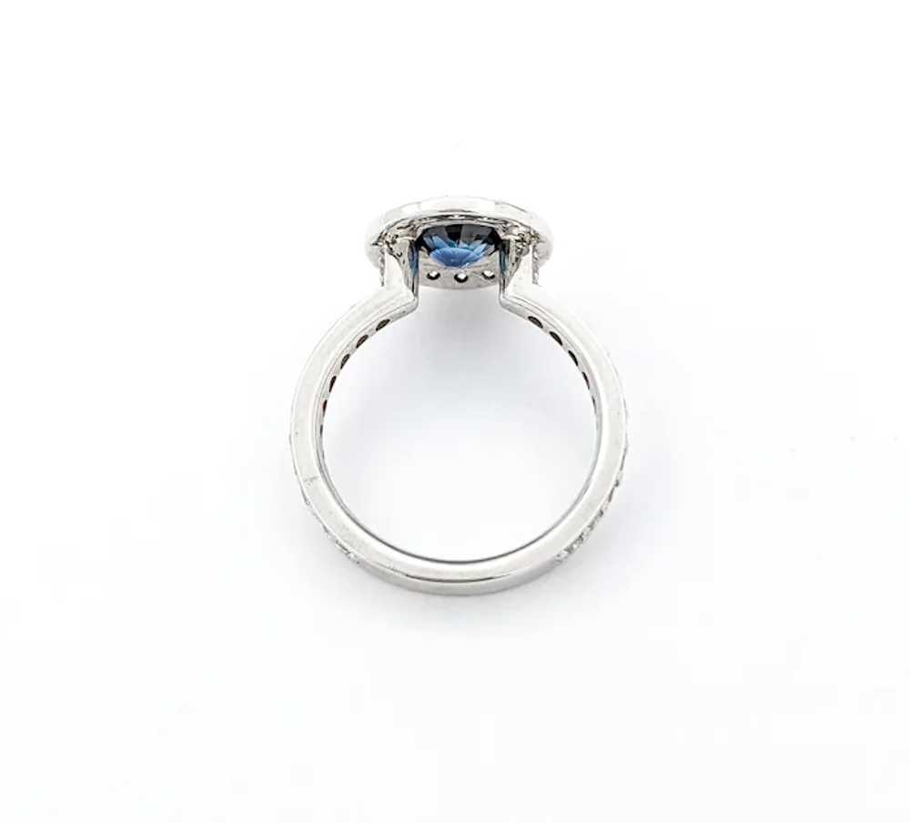 1.20ct Blue Sapphire & 1ctw Diamond Halo Ring In … - image 10