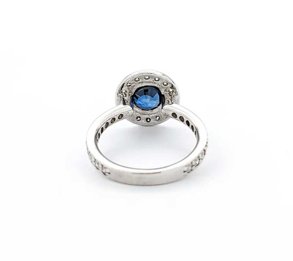 1.20ct Blue Sapphire & 1ctw Diamond Halo Ring In … - image 7