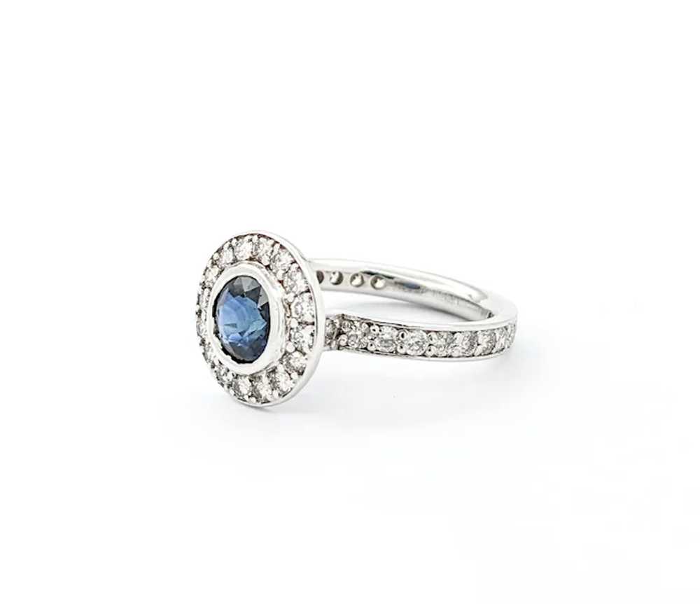1.20ct Blue Sapphire & 1ctw Diamond Halo Ring In … - image 8