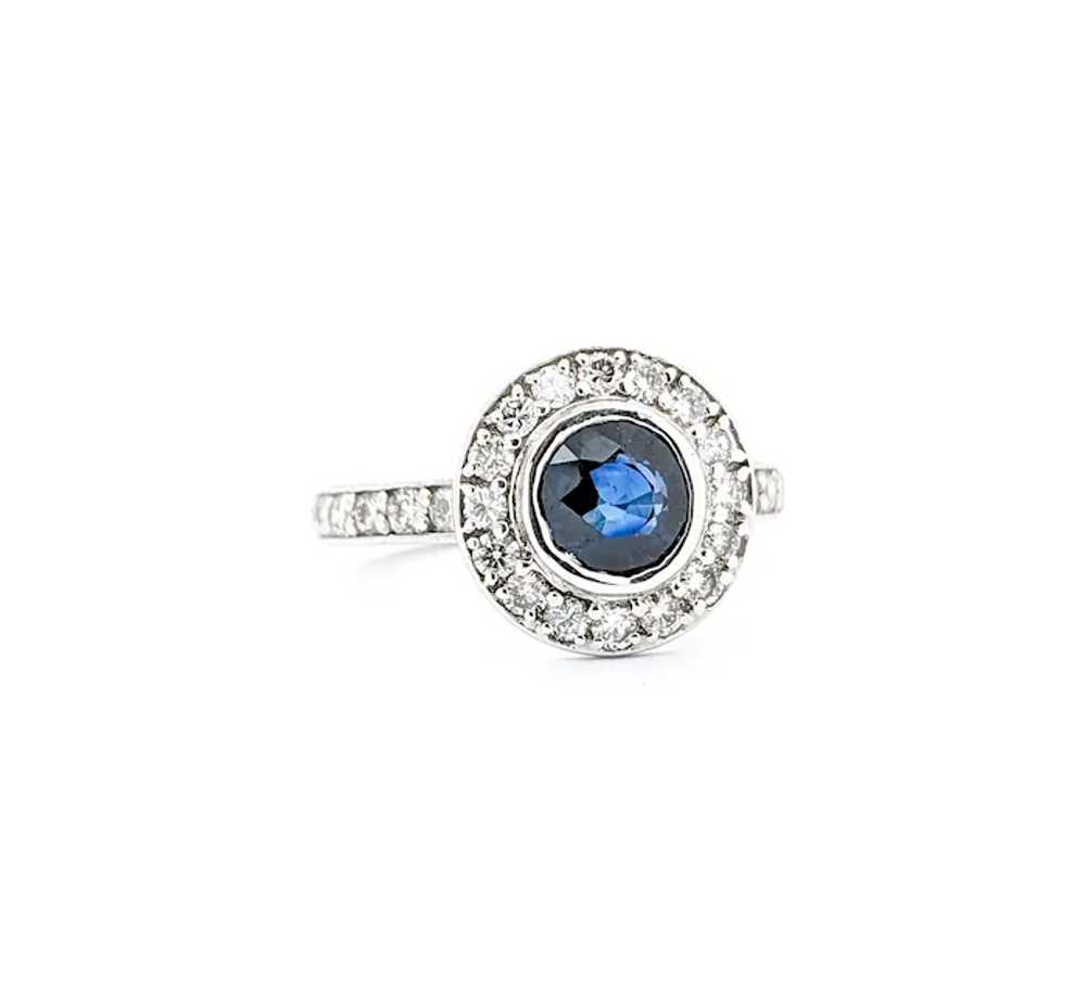 1.20ct Blue Sapphire & 1ctw Diamond Halo Ring In … - image 9