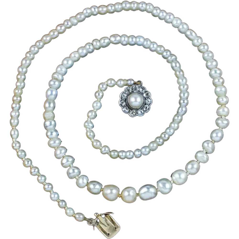 Antique Victorian Natural Baroque Pearl Necklace … - image 1