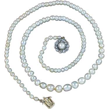 Antique Victorian Natural Baroque Pearl Necklace … - image 1
