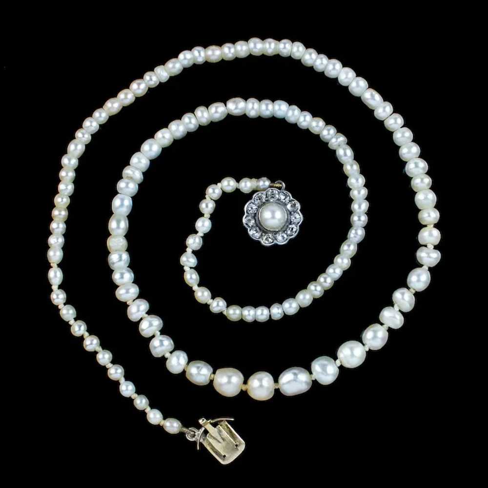 Antique Victorian Natural Baroque Pearl Necklace … - image 2