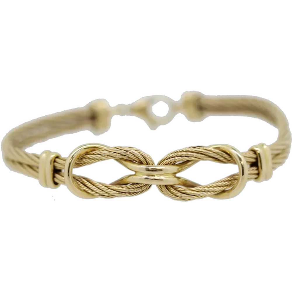 14k Yellow Gold Cable Knot Bracelet - 7" - image 1