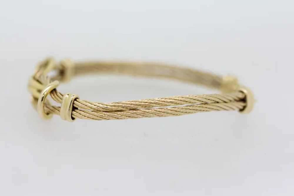 14k Yellow Gold Cable Knot Bracelet - 7" - image 2