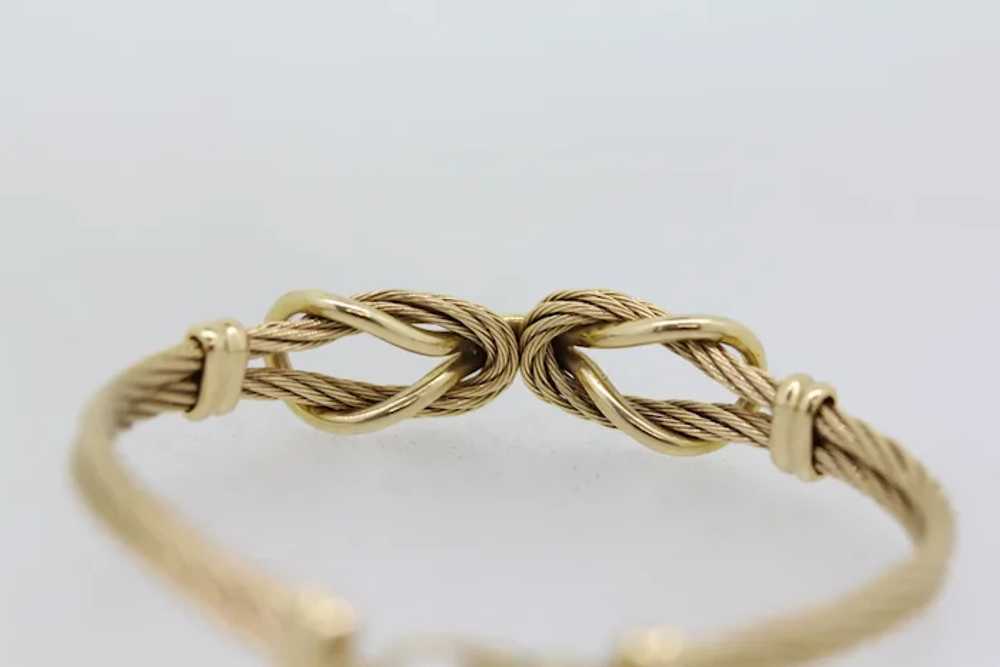 14k Yellow Gold Cable Knot Bracelet - 7" - image 3