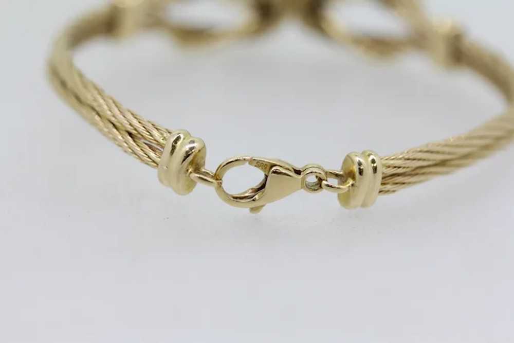 14k Yellow Gold Cable Knot Bracelet - 7" - image 4