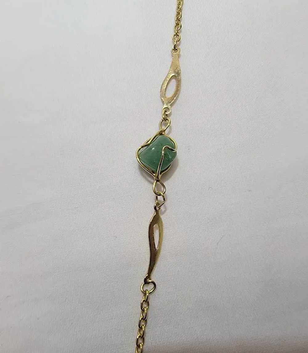 Goldtone chain eternity necklace with semipreciou… - image 10