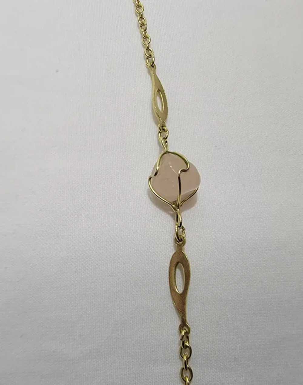 Goldtone chain eternity necklace with semipreciou… - image 12