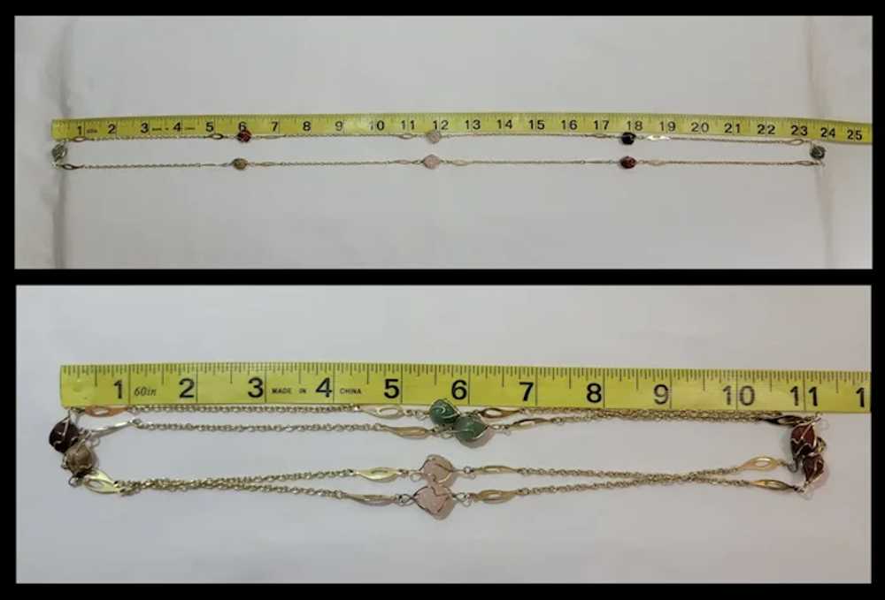 Goldtone chain eternity necklace with semipreciou… - image 2