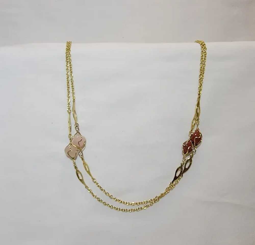 Goldtone chain eternity necklace with semipreciou… - image 7