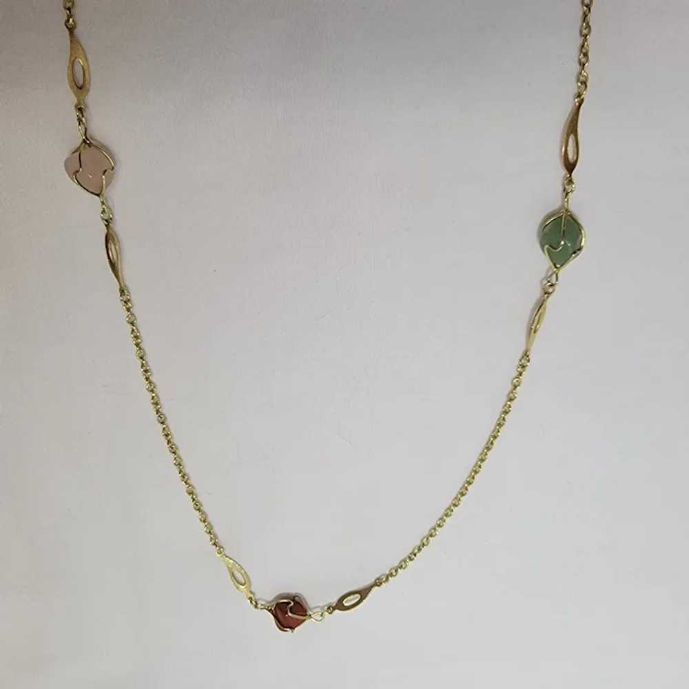 Goldtone chain eternity necklace with semipreciou… - image 9
