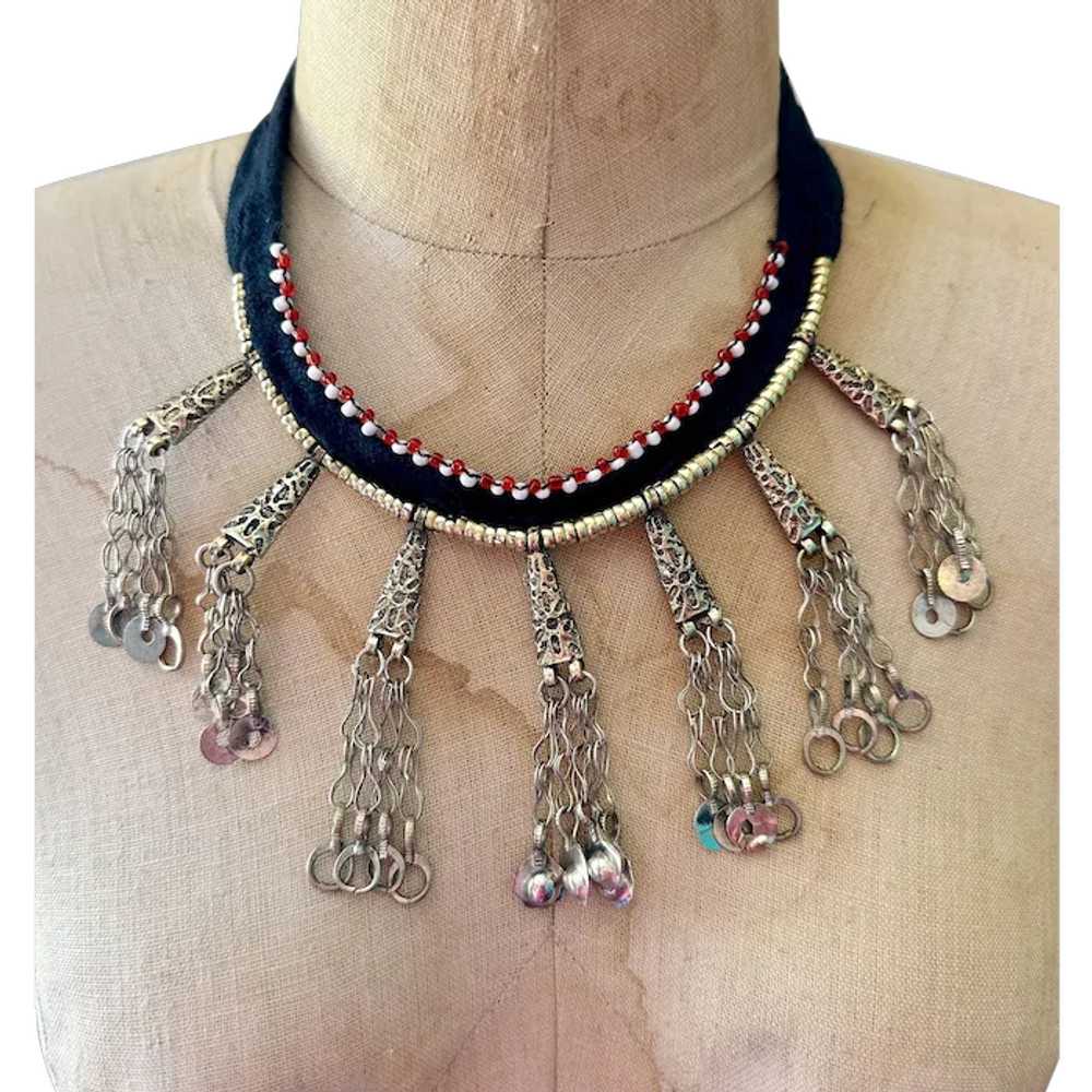 Afghan Necklace, Kuchi, Brass, Vintage Necklace, … - image 1