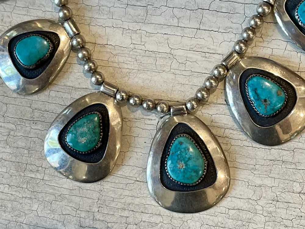 Stunning Frank Patania Sr Sterling Turquoise Neck… - image 5