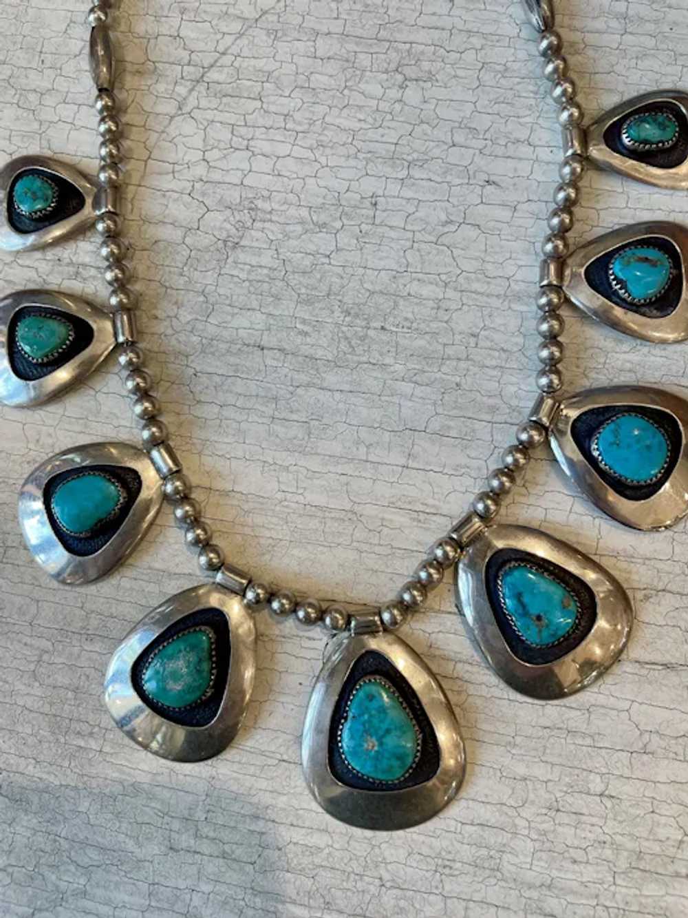 Stunning Frank Patania Sr Sterling Turquoise Neck… - image 8