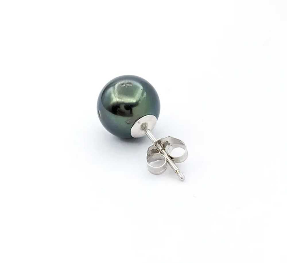 Tahitian pearls & Diamond Stud Earrings In White … - image 4