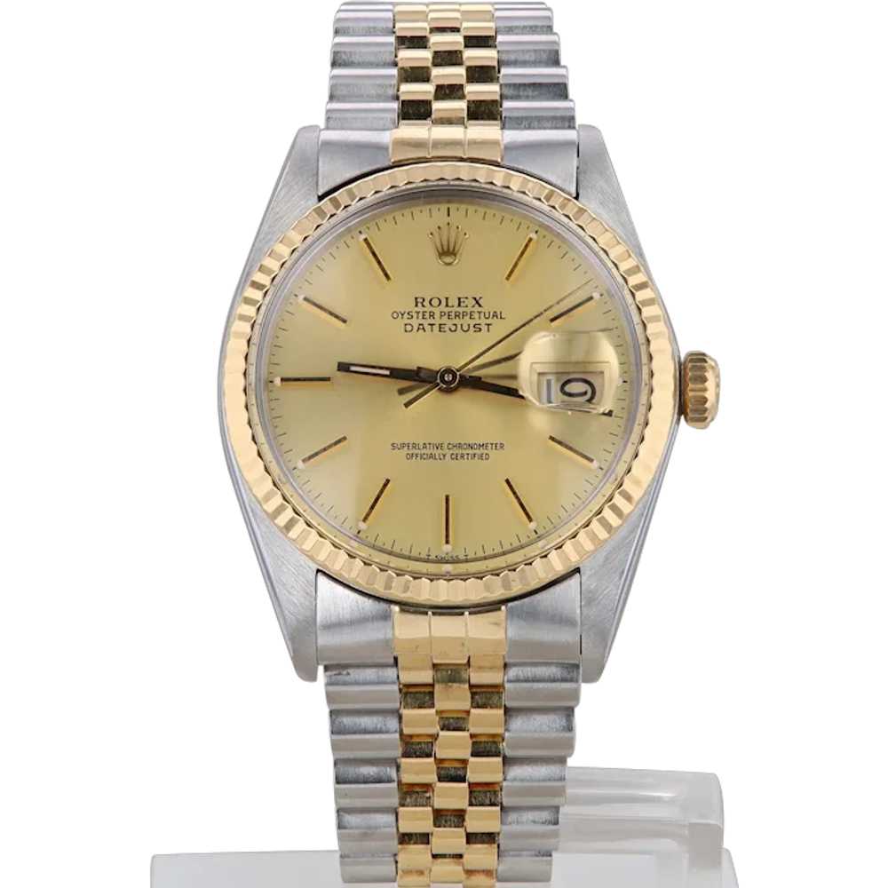 18k and Stainless Rolex Datejust Men's Jubilee Ba… - image 1
