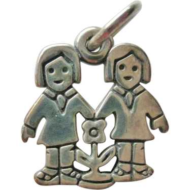James Avery Retired Love Is Charm - Two Girls Cha… - image 1