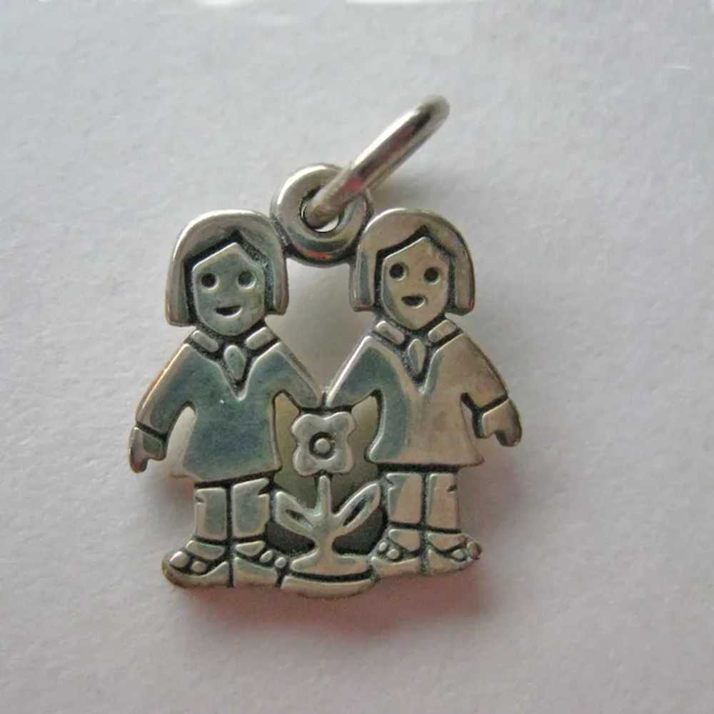 James Avery Retired Love Is Charm - Two Girls Cha… - image 4