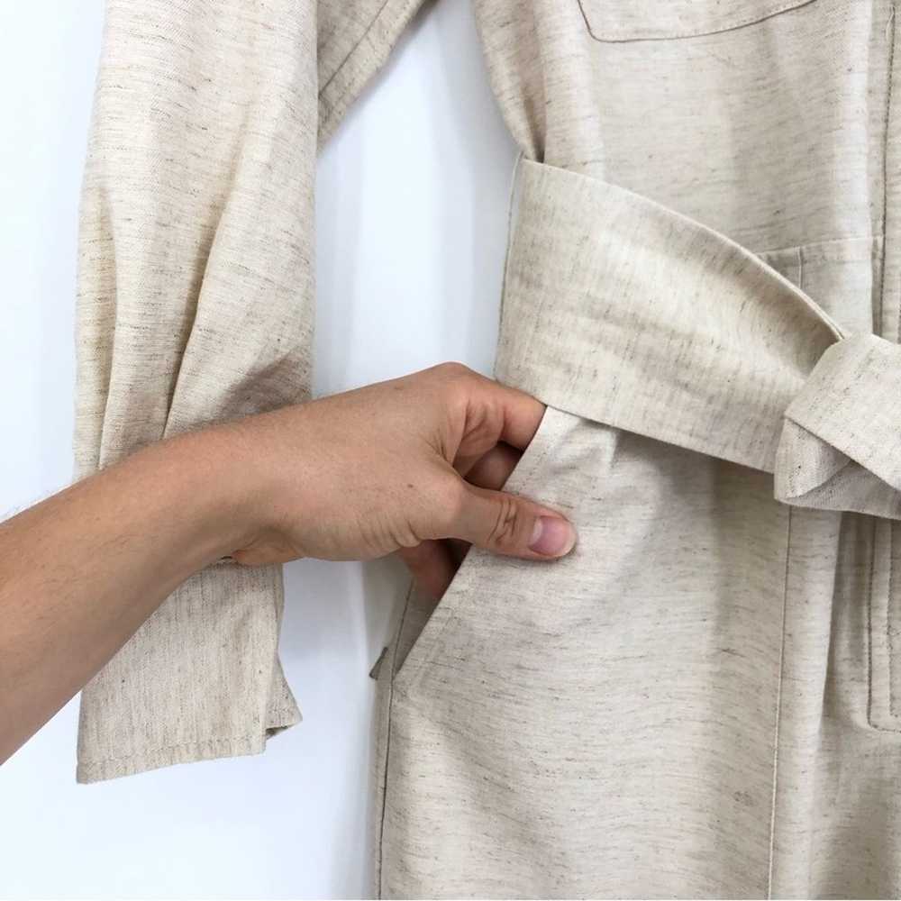 BOA Linen Blend Belted Jumpsuit Cream S - image 5