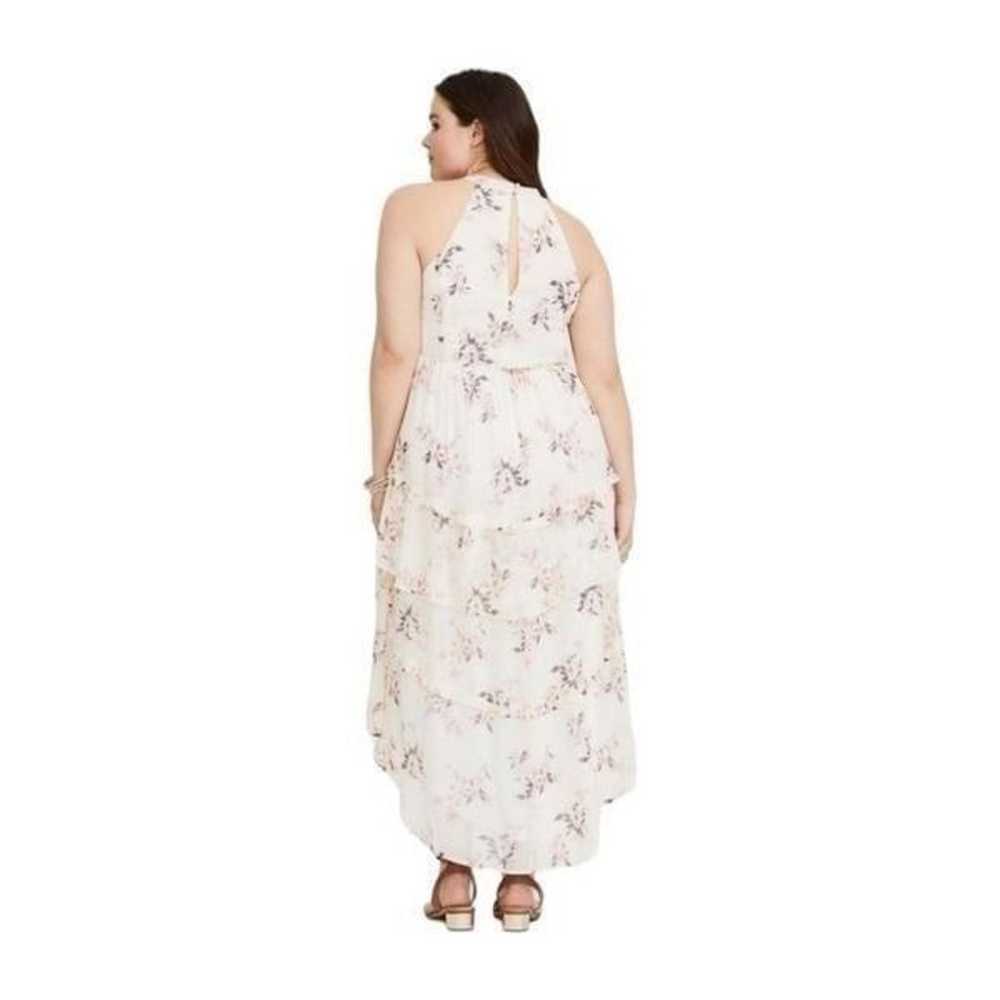 Torrid White Floral Tiered Chiffon Ruffled High L… - image 2