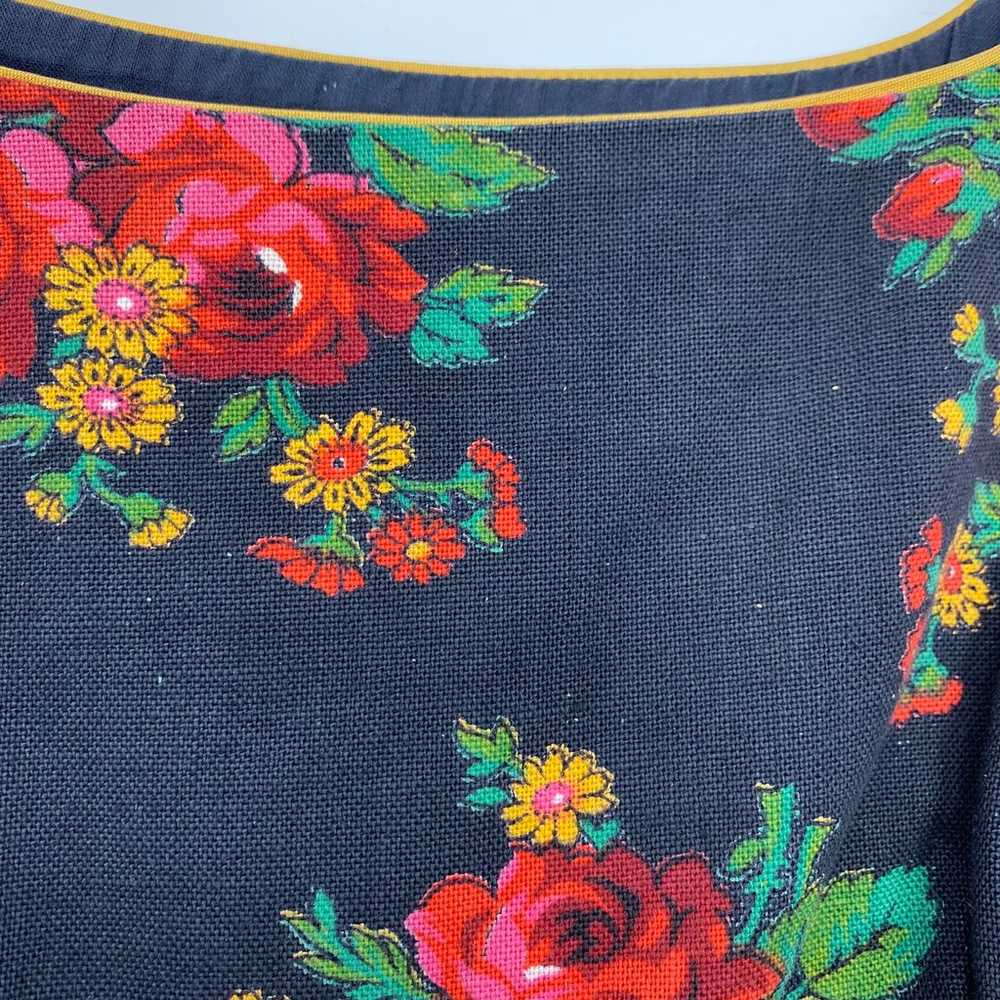 Vintage 60s Dress Fit & Flare Ditsy Floral Rose P… - image 10