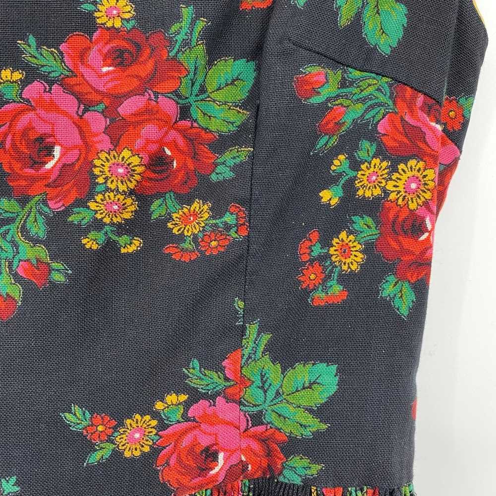 Vintage 60s Dress Fit & Flare Ditsy Floral Rose P… - image 9
