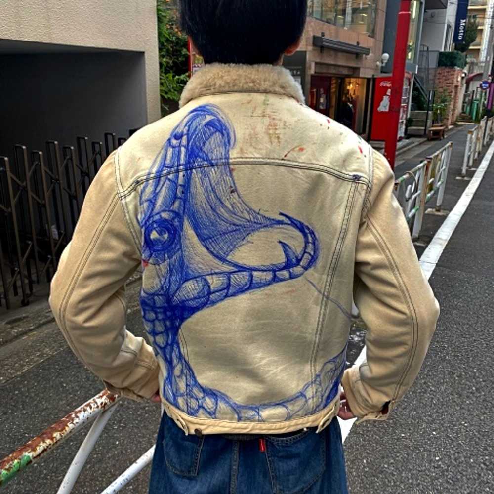 Gucci 17Aw Snake Print Sketch Jacket Size46 Lamb … - image 2