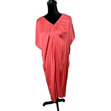Zero + Maria Cornejo Pink Satin V-Neck Dress Sz 6