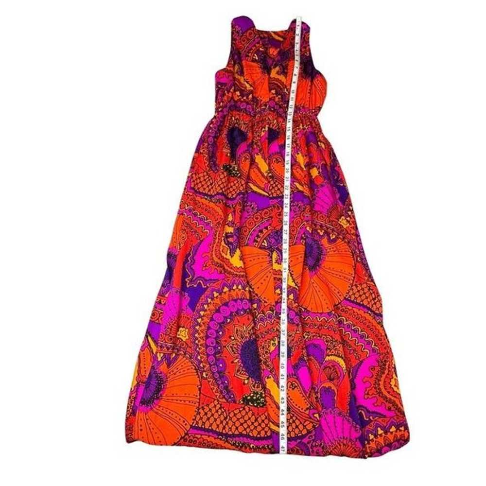 Funky Bright Paisley 60’s 70’s Vintage Maxi Dress… - image 10