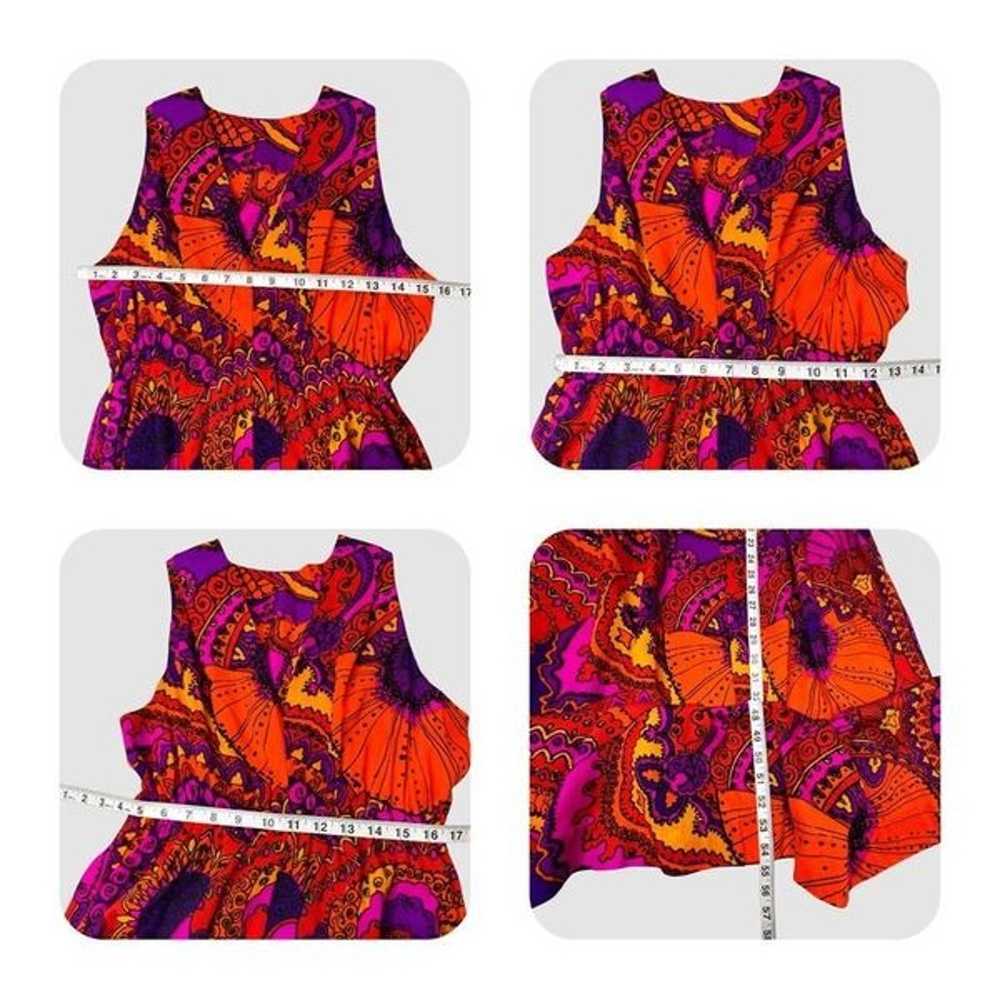 Funky Bright Paisley 60’s 70’s Vintage Maxi Dress… - image 4