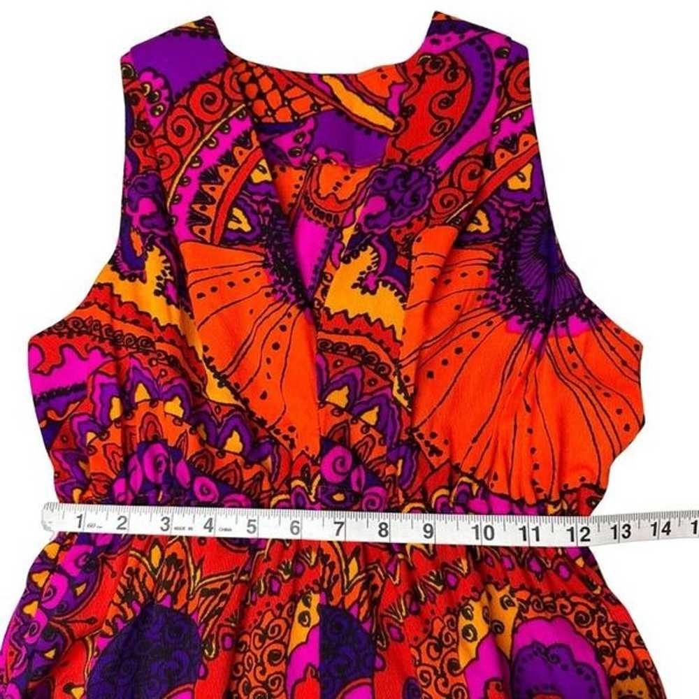 Funky Bright Paisley 60’s 70’s Vintage Maxi Dress… - image 8