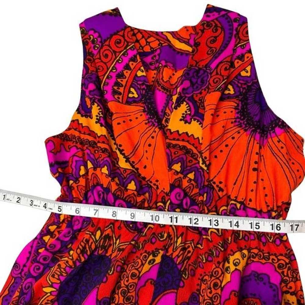 Funky Bright Paisley 60’s 70’s Vintage Maxi Dress… - image 9
